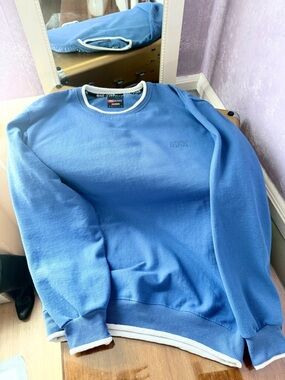 Light Blue Converse Crewneck Sweatshirt with White Trim